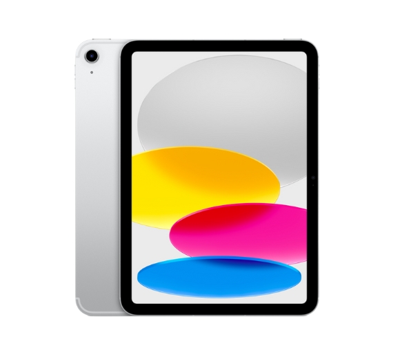 Tablet Apple iPad 10. generacji w kolorze srebrnym, ekran 10,9", 256 GB pamięci