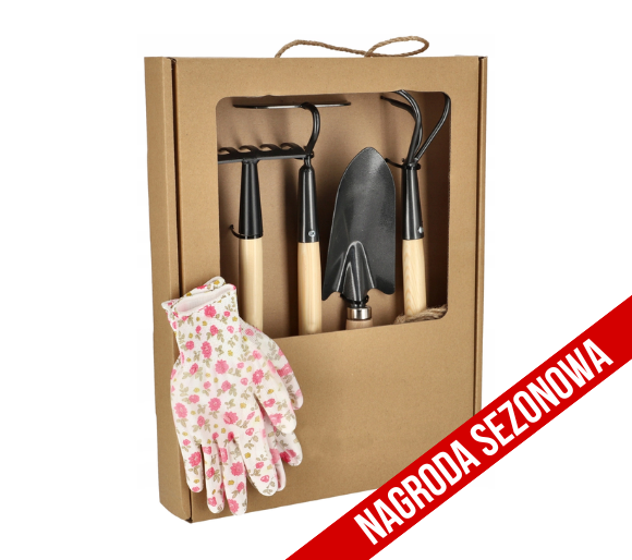 Set of mini gardening tools 4 pcs. + gloves