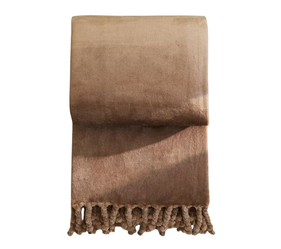 ZARA HOME polar fleece blanket with tassels